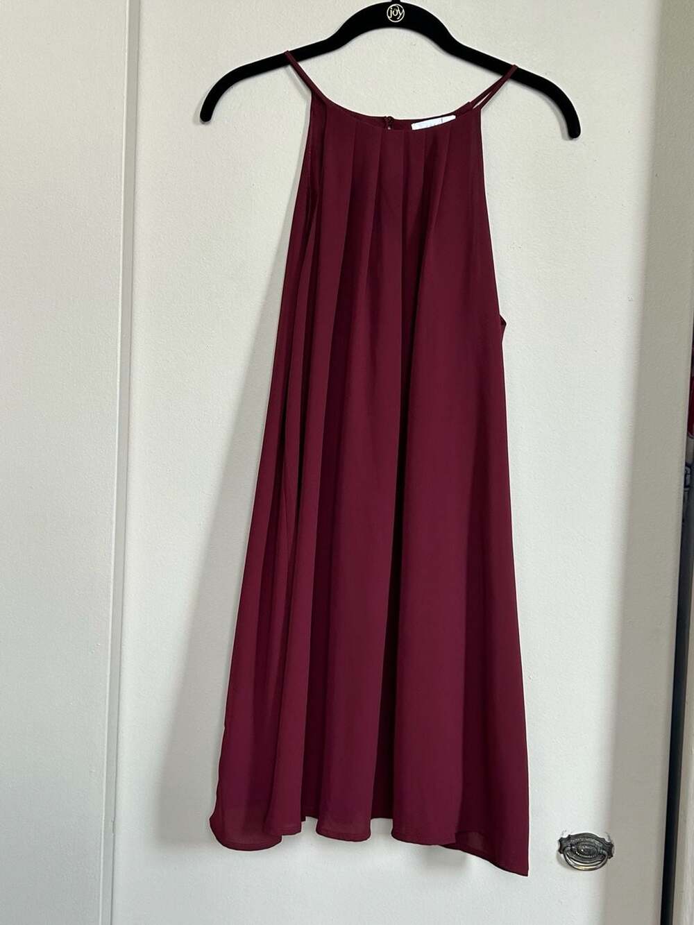 Lush Women's Burgundy Halter Chiffon Dress Size Small